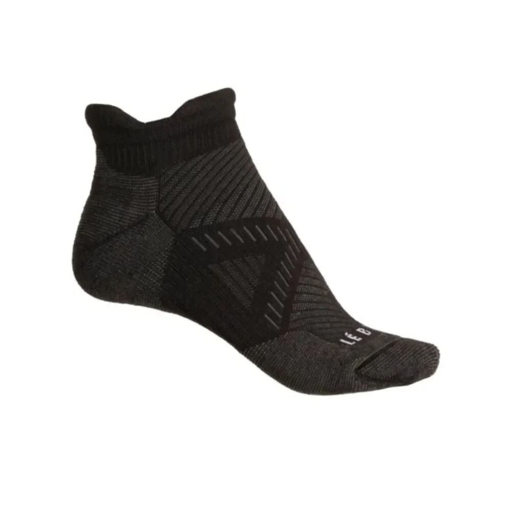 Le Bent Unisex Heather Black Targeted Cushion Micro Tab Below Ankle Run Socks